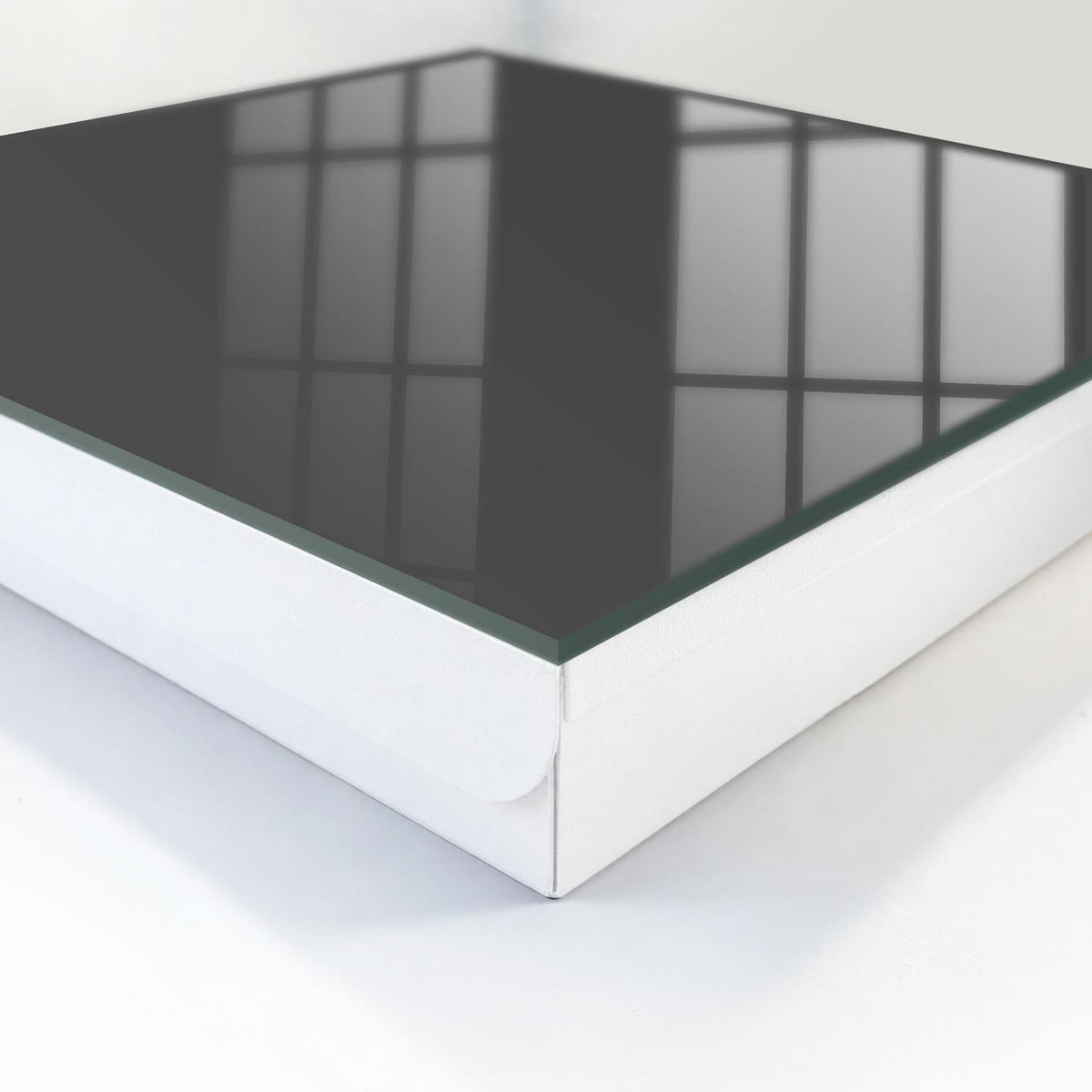 SCHLÜSSELBOX Weiß 30x30 cm – Türöffnung nach rechts - Dunkelgrau - Grau, Metall (30/30/5cm) - TULUP