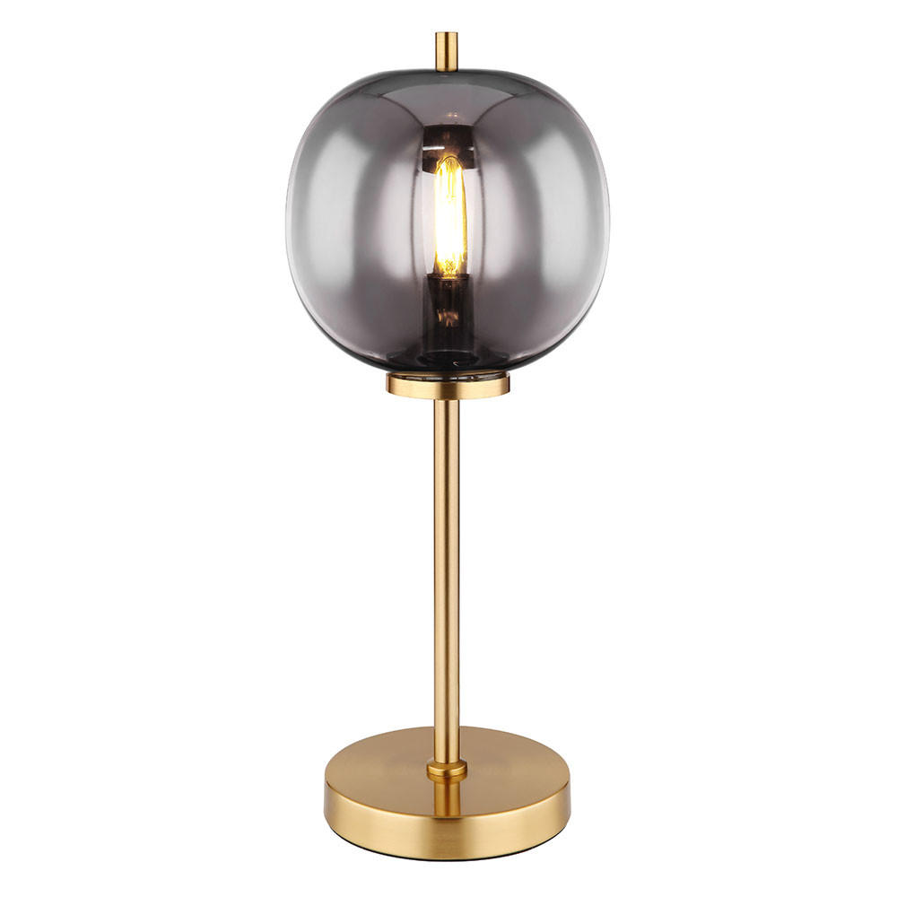 TISCHLEUCHTE Messing Glas rauch - Messingfarben, Glas (18.5/18.5/45cm) - Globo Lighting