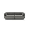 SOFA Miley aus Samt hellgrau 2 Sitzplätze - Hellgrau, Textil (90/70/180cm) - Micadoni