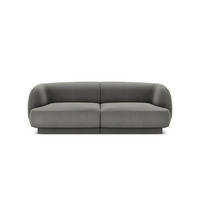 SOFA Miley aus Samt hellgrau 2 Sitzplätze - Hellgrau, Textil (90/70/180cm) - Micadoni