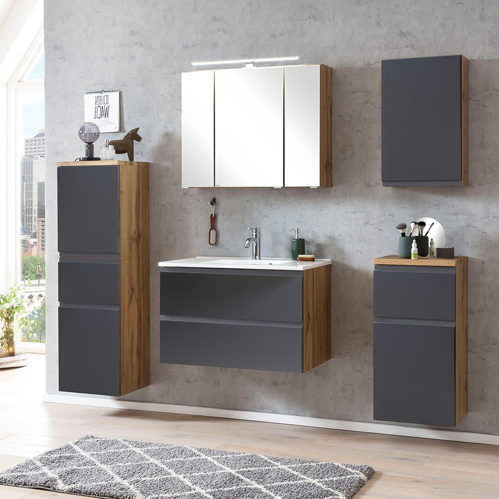 Lomado Badmöbel-Set Grau 190x200x47 cm