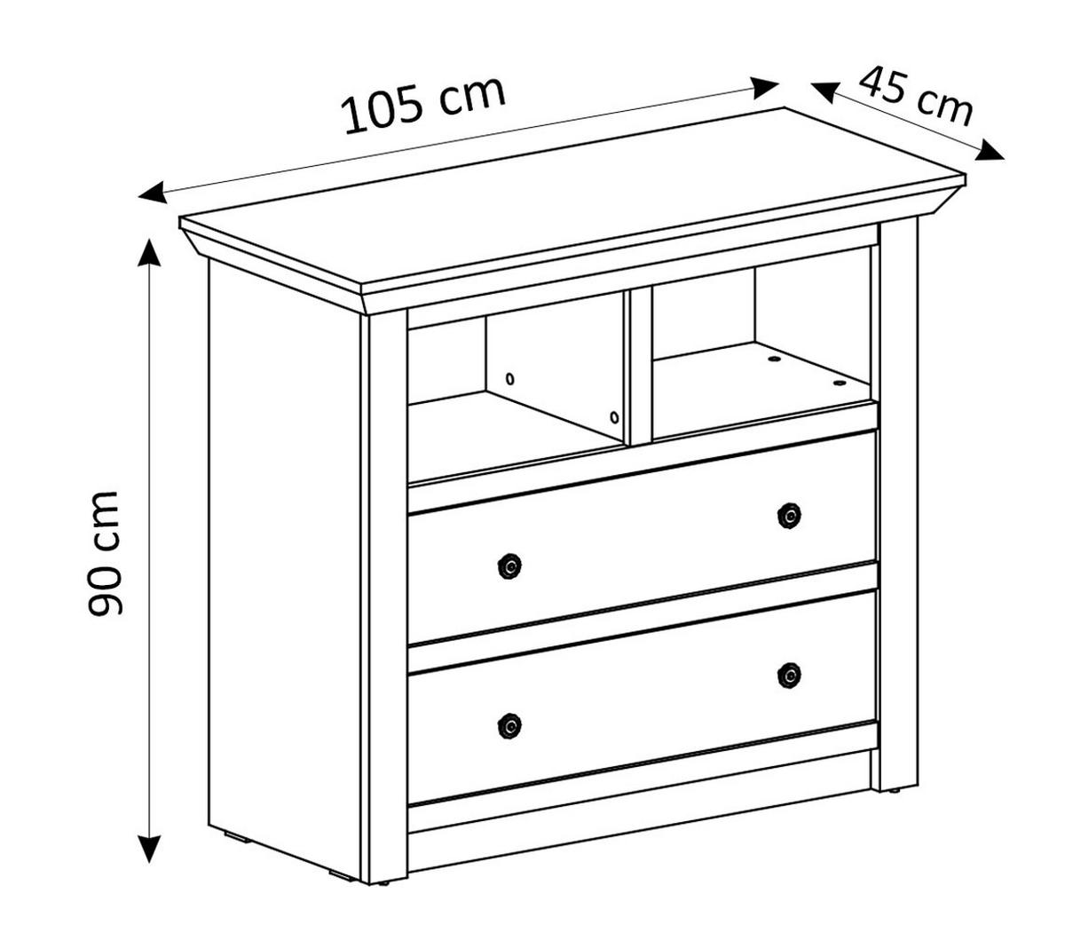 SCHUBLADENKOMMODE Westerland pinie weiß 105 / 45 / 90cm - Pinienfarben, Holz/Holzwerkstoff (105/90/45cm) - Feldmann-Wohnen