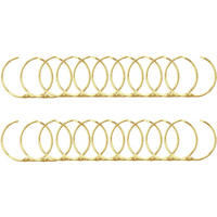 DUSCHVORHANGRINGE 20er-Set Vergoldet Metall Innendurchmesser 5 cm Clic rund - Goldfarben, Metall (5/5/5cm) - MCBOSON