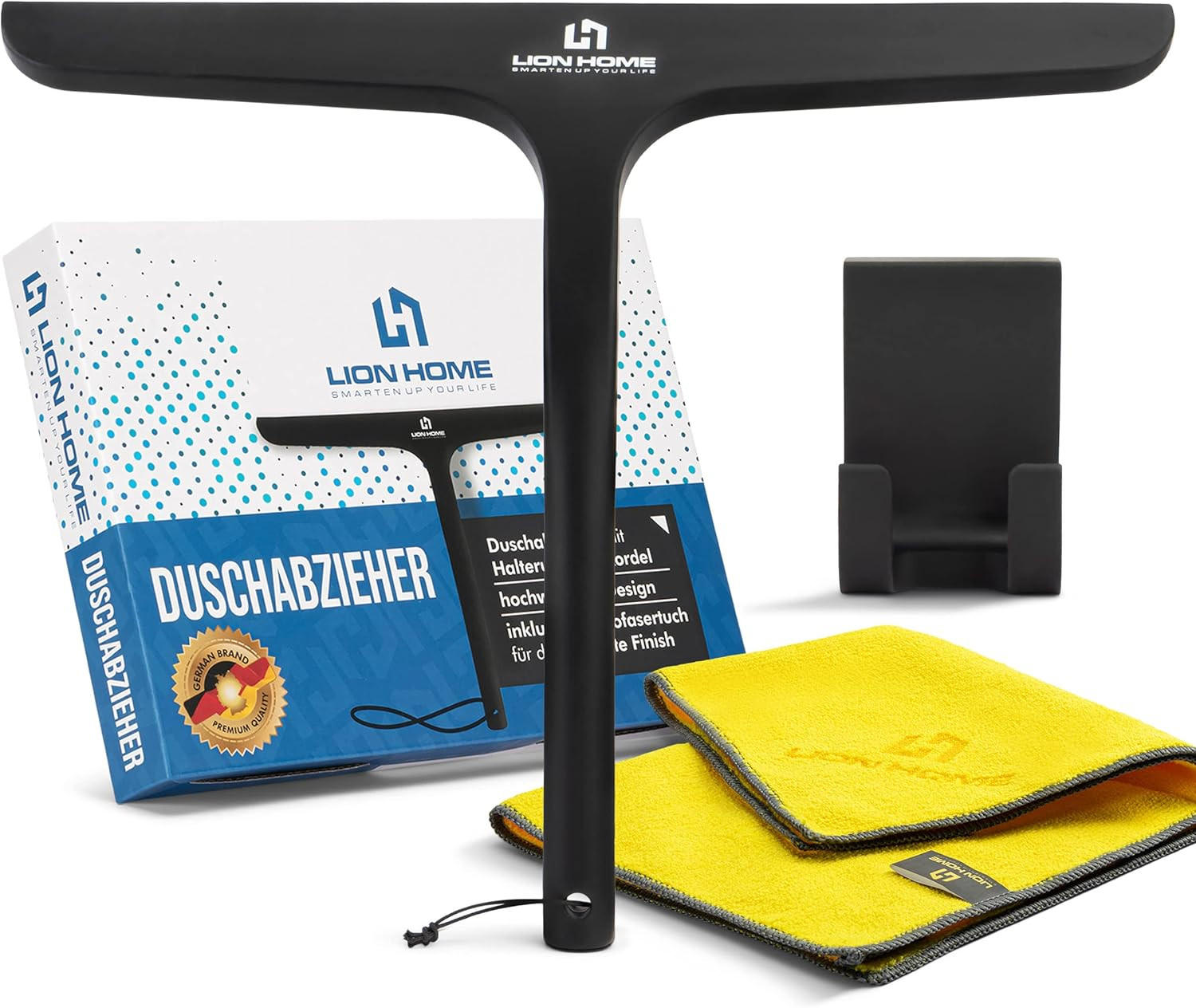 Lion Home Sports Duschabzieher Schwarz 27x22x2 cm