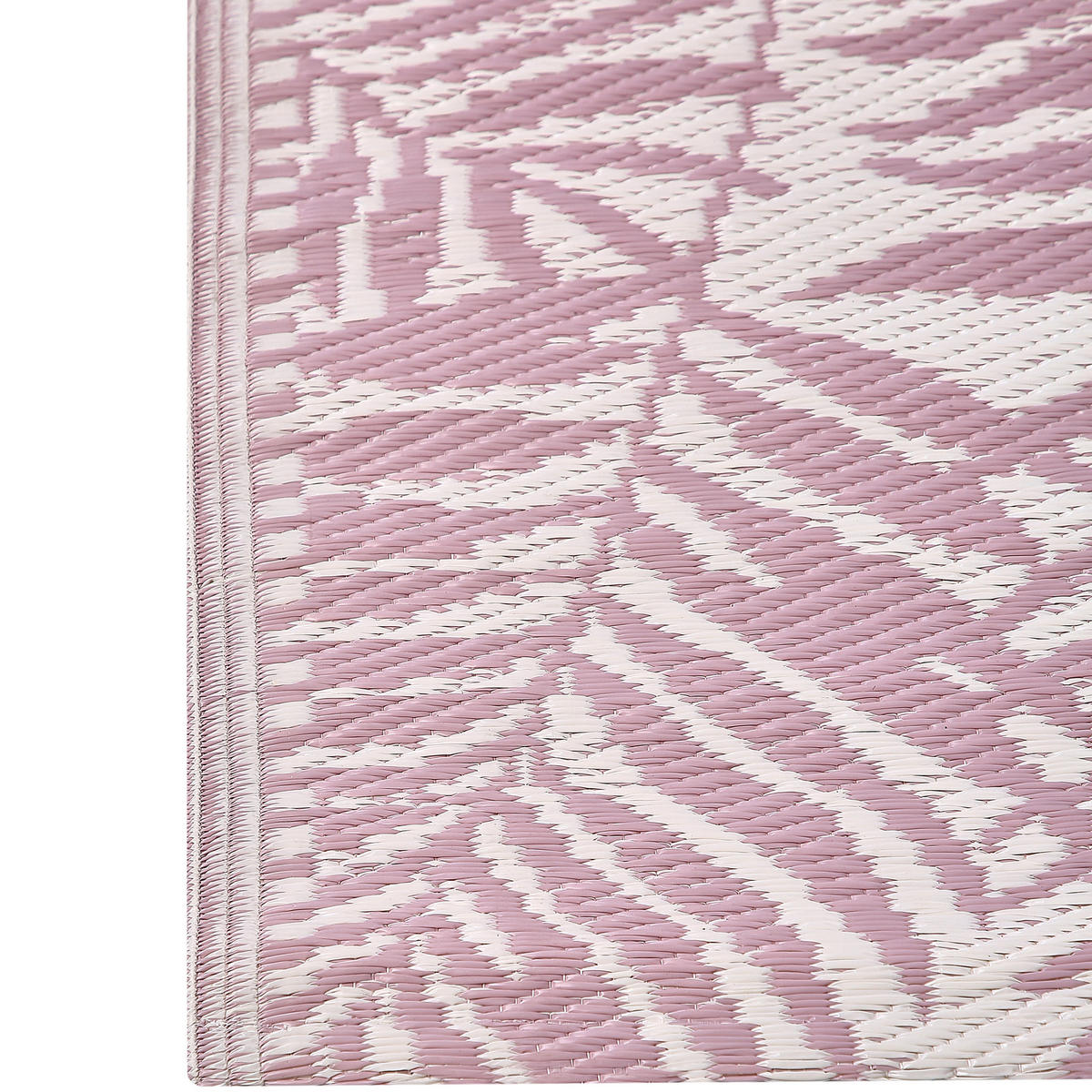 OUTDOORTEPPICH Kota 180/120 cm - Pink/Weiß, Kunststoff (120/180cm) - Beliani