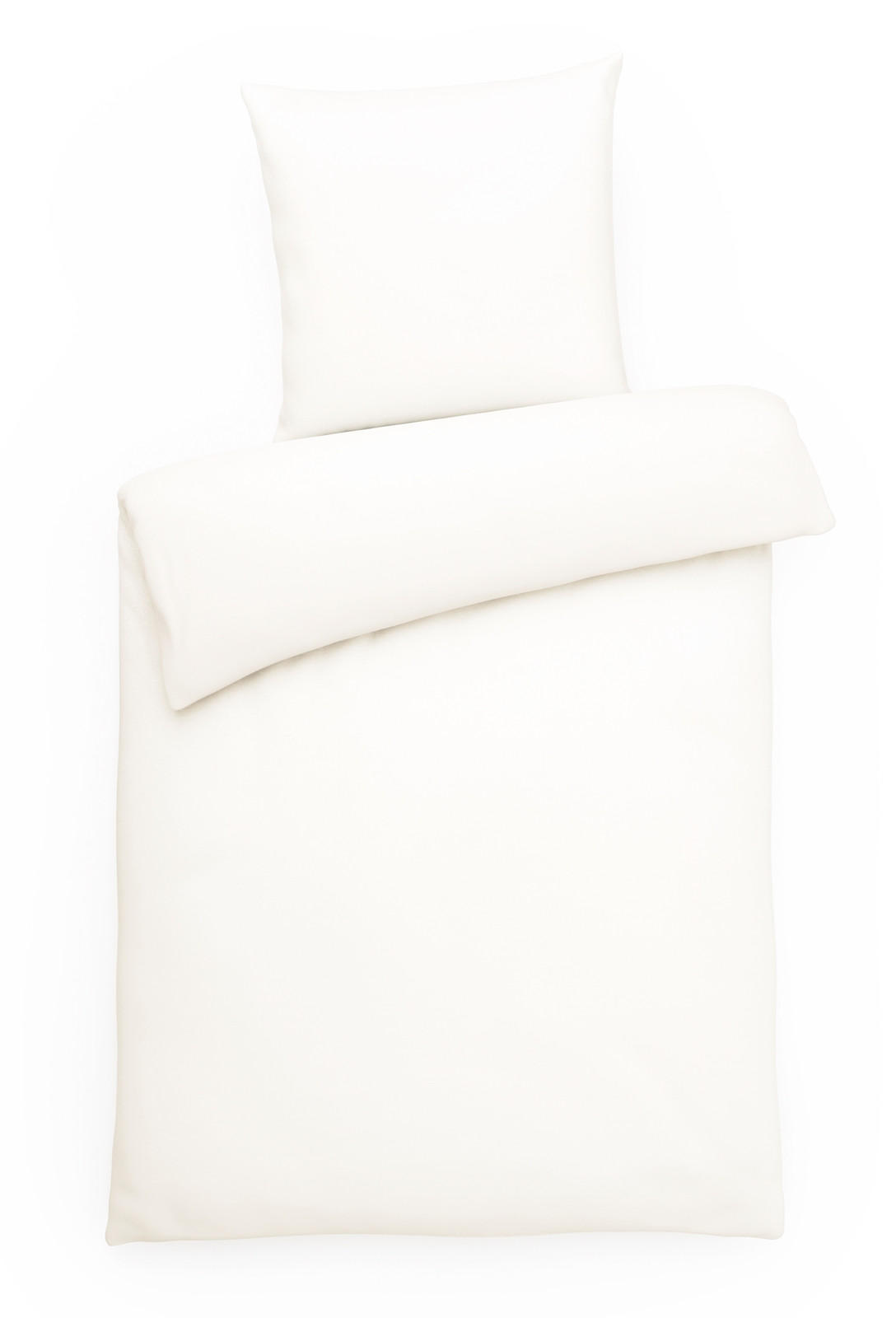 BETTWÄSCHE 155x220 Interlock Jersey Bettbezug einfarbig Baumwolle Weiß Uni - Made in Germany - Weiß, Textil (155/220cm) - Carpe Sonno