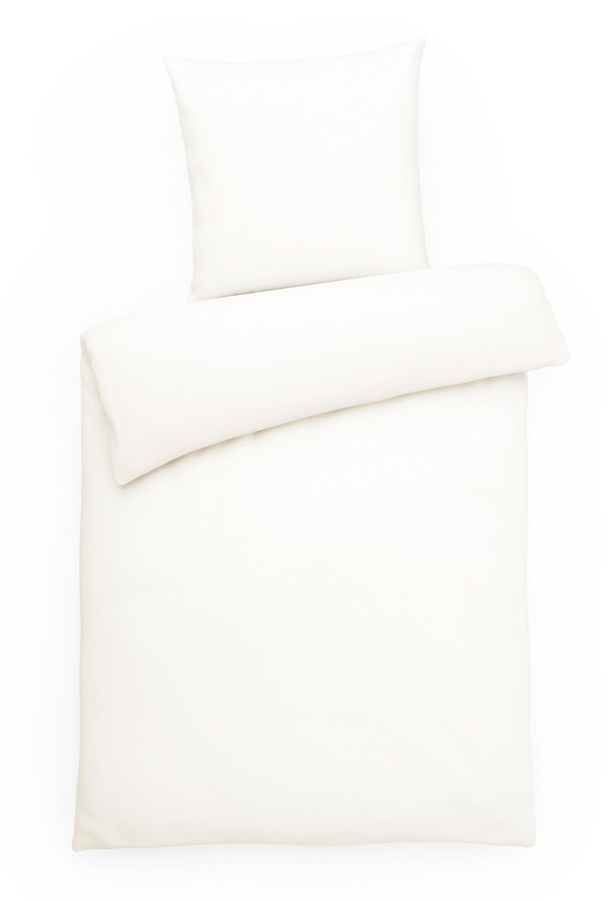BETTWÄSCHE 155x220 Interlock Jersey Bettbezug einfarbig Baumwolle Weiß Uni - Made in Germany - Weiß, Textil (155/220cm) - Carpe Sonno