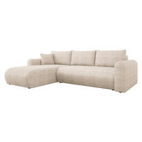 ECKSOFA Eliwo - Creme/Schwarz, Holz/Textil (252/158cm) - MIRJAN24