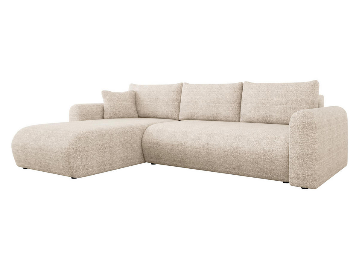 ECKSOFA Eliwo - Creme/Schwarz, Holz/Textil (252/158cm) - MIRJAN24