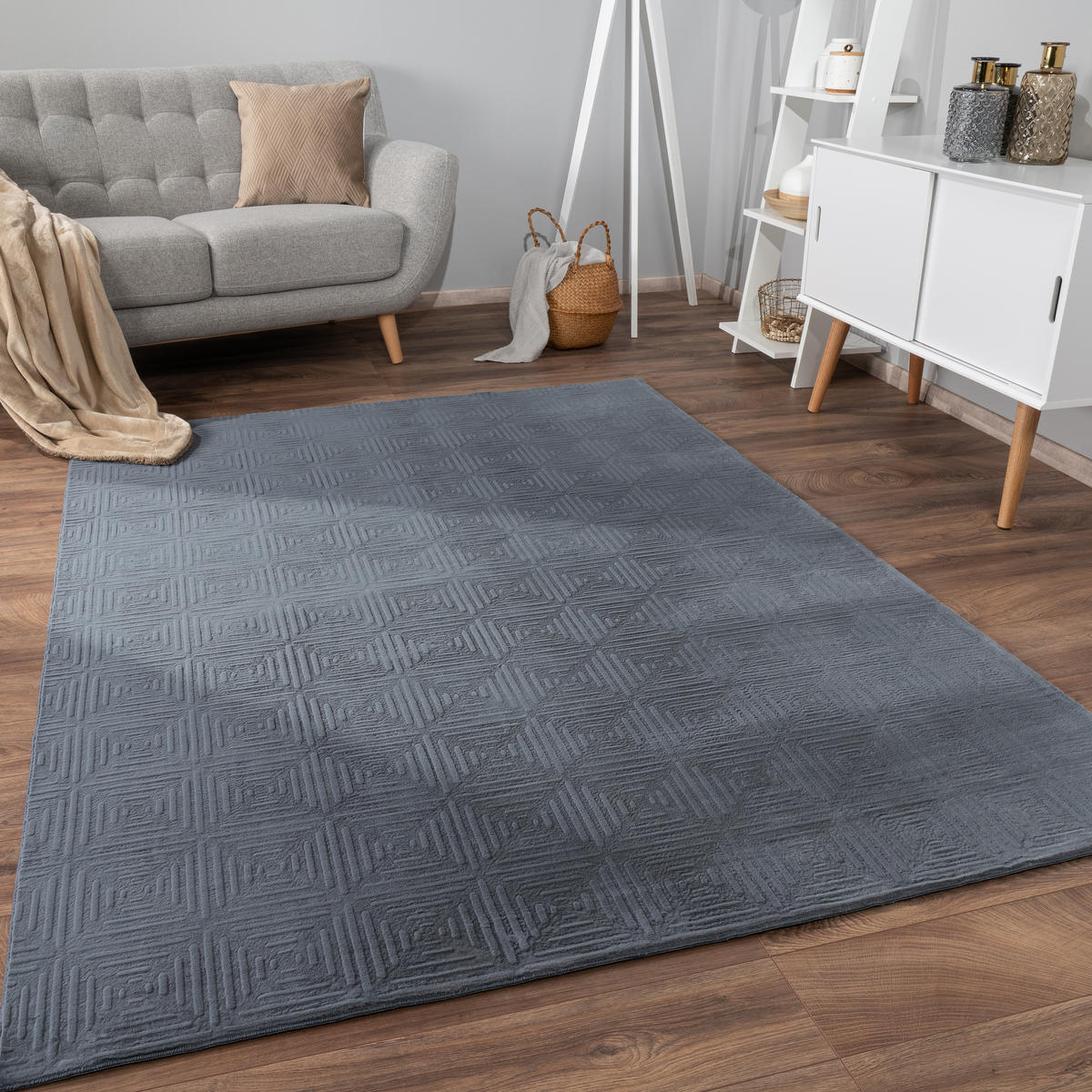 KURZFLORTEPPICH 240/340 cm Lelystad 523 - Anthrazit, Textil (240/340cm) - Paco Home
