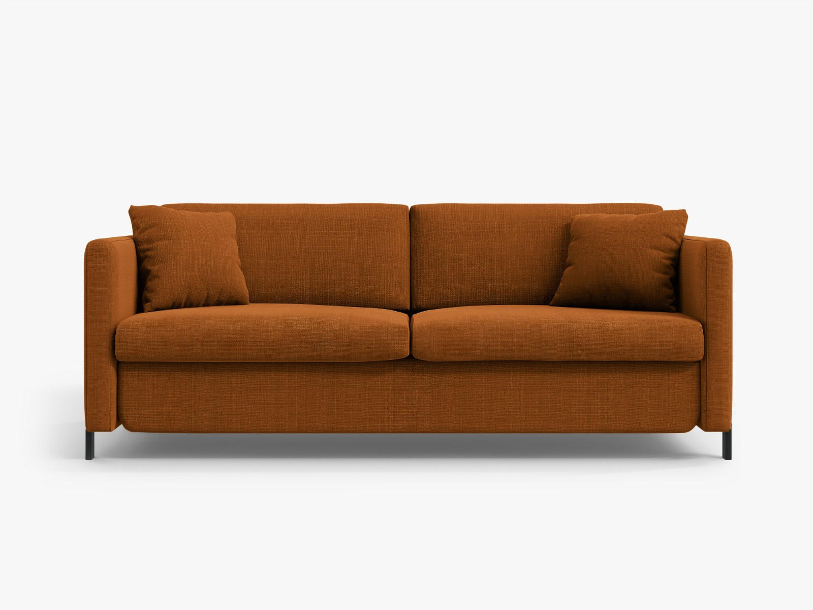 SOFA ausklappbar Gloria aus strukturiertem Stoff ziegelrot 2 Sitzplätze - Orange, Textil (102/80/182cm) - Micadoni