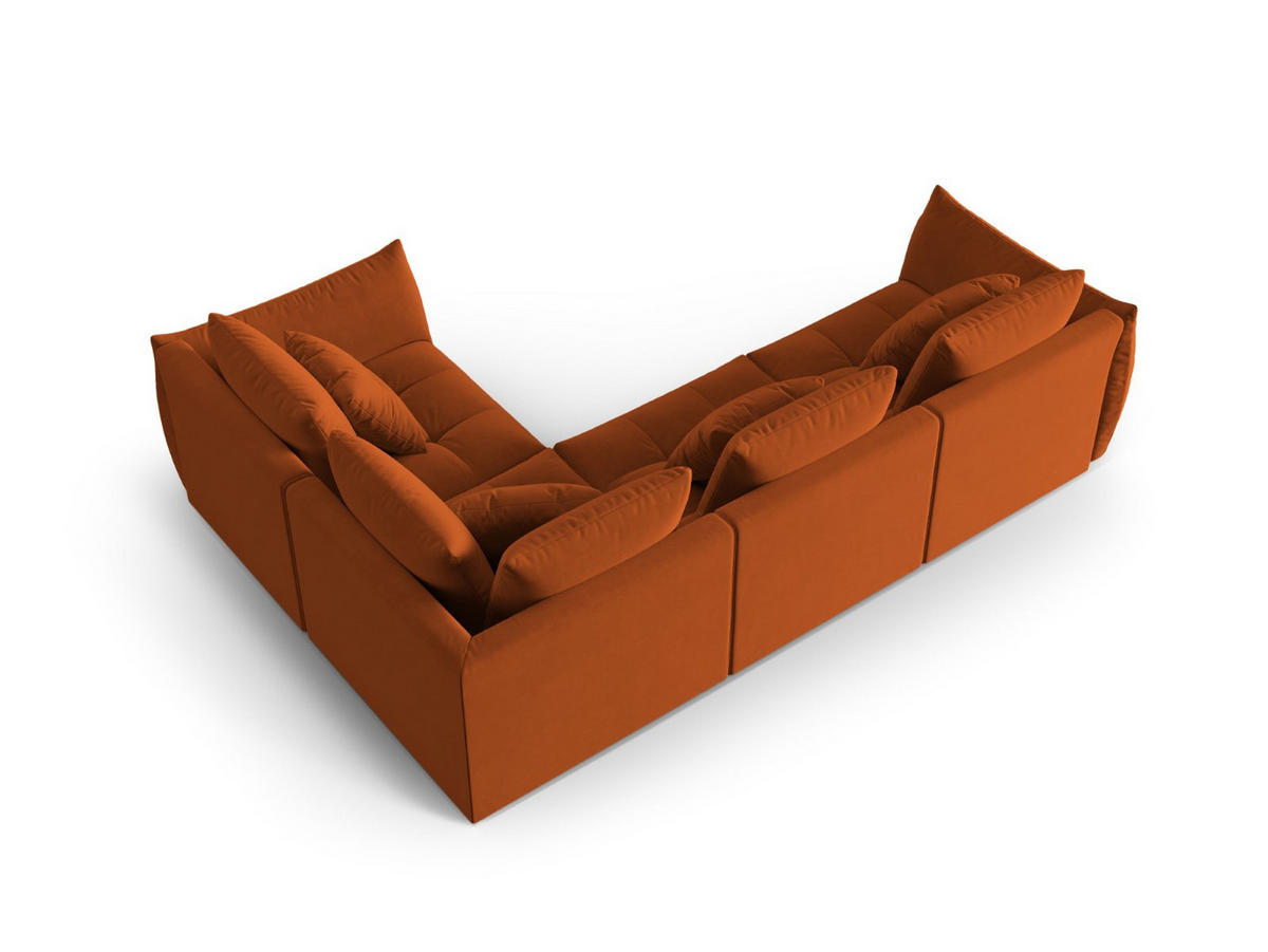 ECKSOFA modular rechts Bloom aus Samt terrakotta 3 Sitzplätze - Terracotta, Textil (216/316cm) - Micadoni