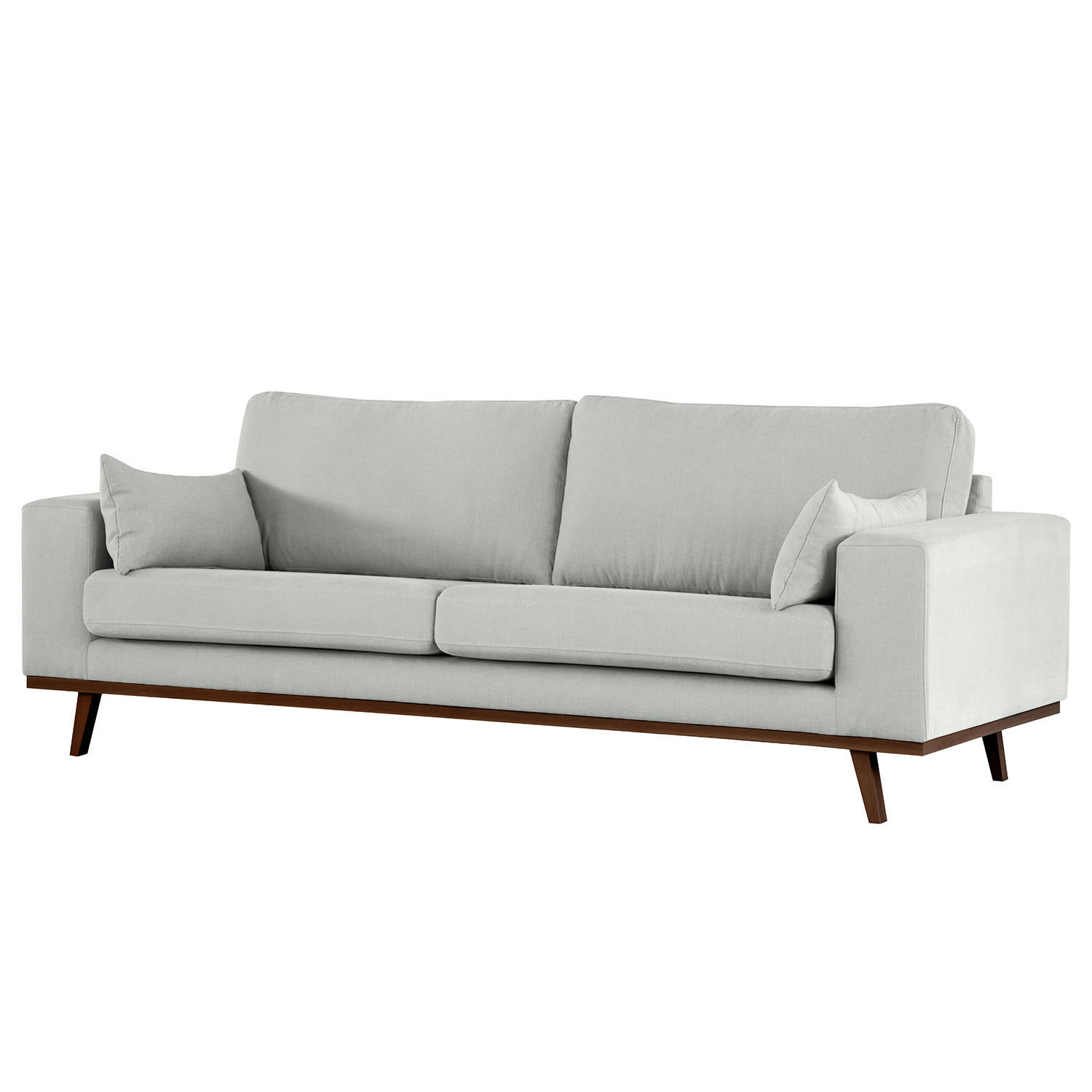 2-SITZER SOFA - Buchefarben/Grau, Buchenholz/Textil (197/81/88cm) - home24