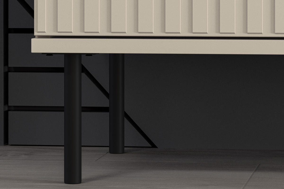 LOWBOARD DROMA mit Goldelementen, Creme - Creme/Schwarz, Holz/Metall (160/53/40cm) - KONSIMO®