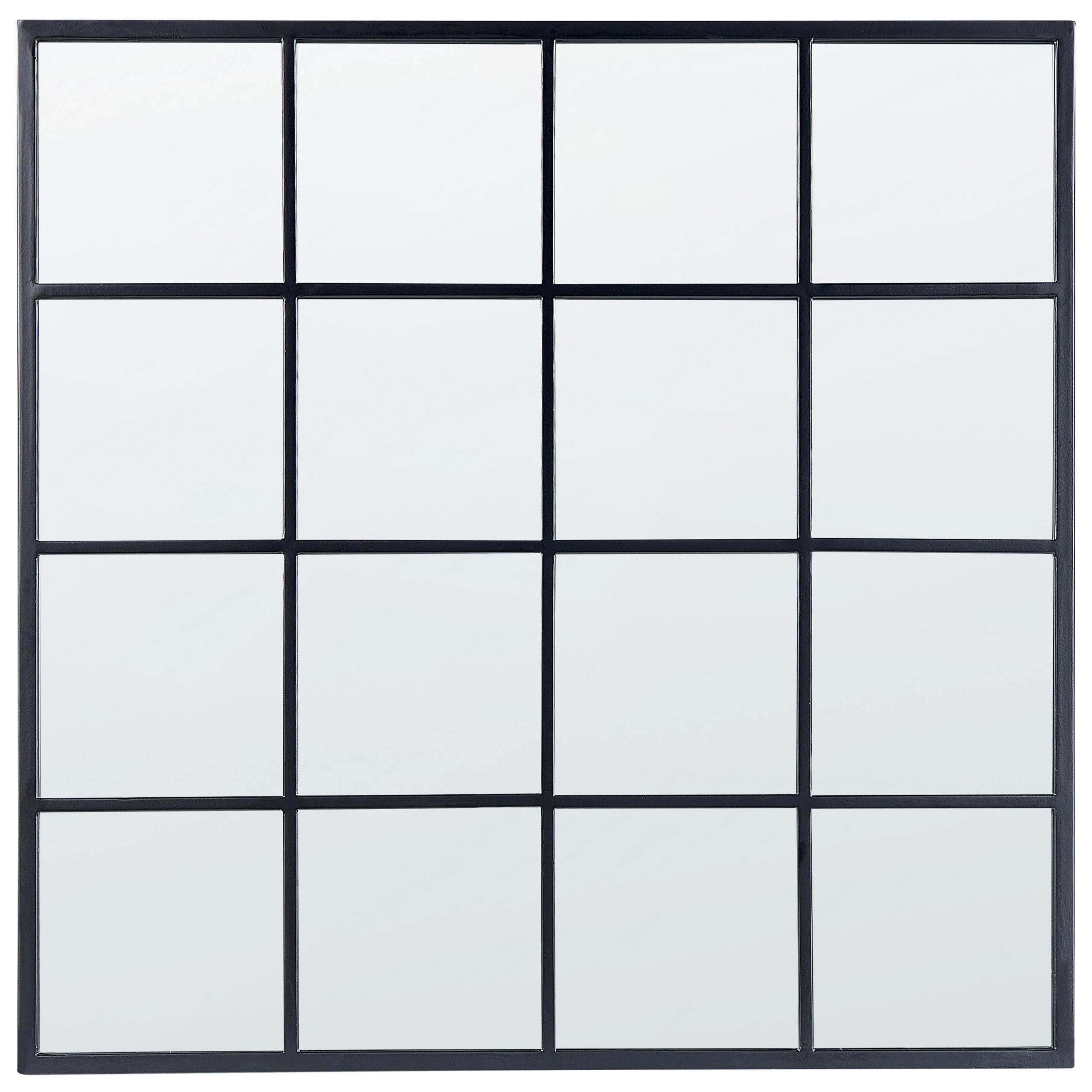 WANDSPIEGEL schwarz Fensteroptik 78/78 cm Blesle - Schwarz, Metall (78/78/3cm) - Beliani