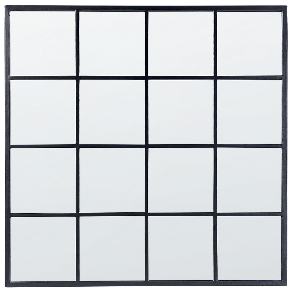 WANDSPIEGEL schwarz Fensteroptik 78/78 cm Blesle - Schwarz, Metall (78/78/3cm) - Beliani