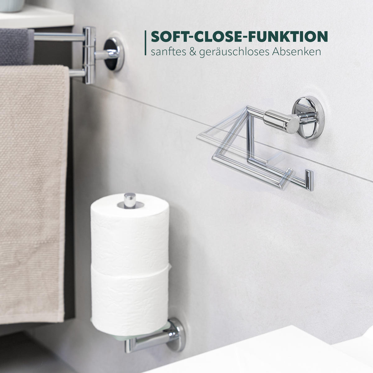 TOILETTENPAPIERHALTER LUCENTE, Edelstahl verchromt - Chromfarben, Metall (15.5/11/6cm) - bremermann