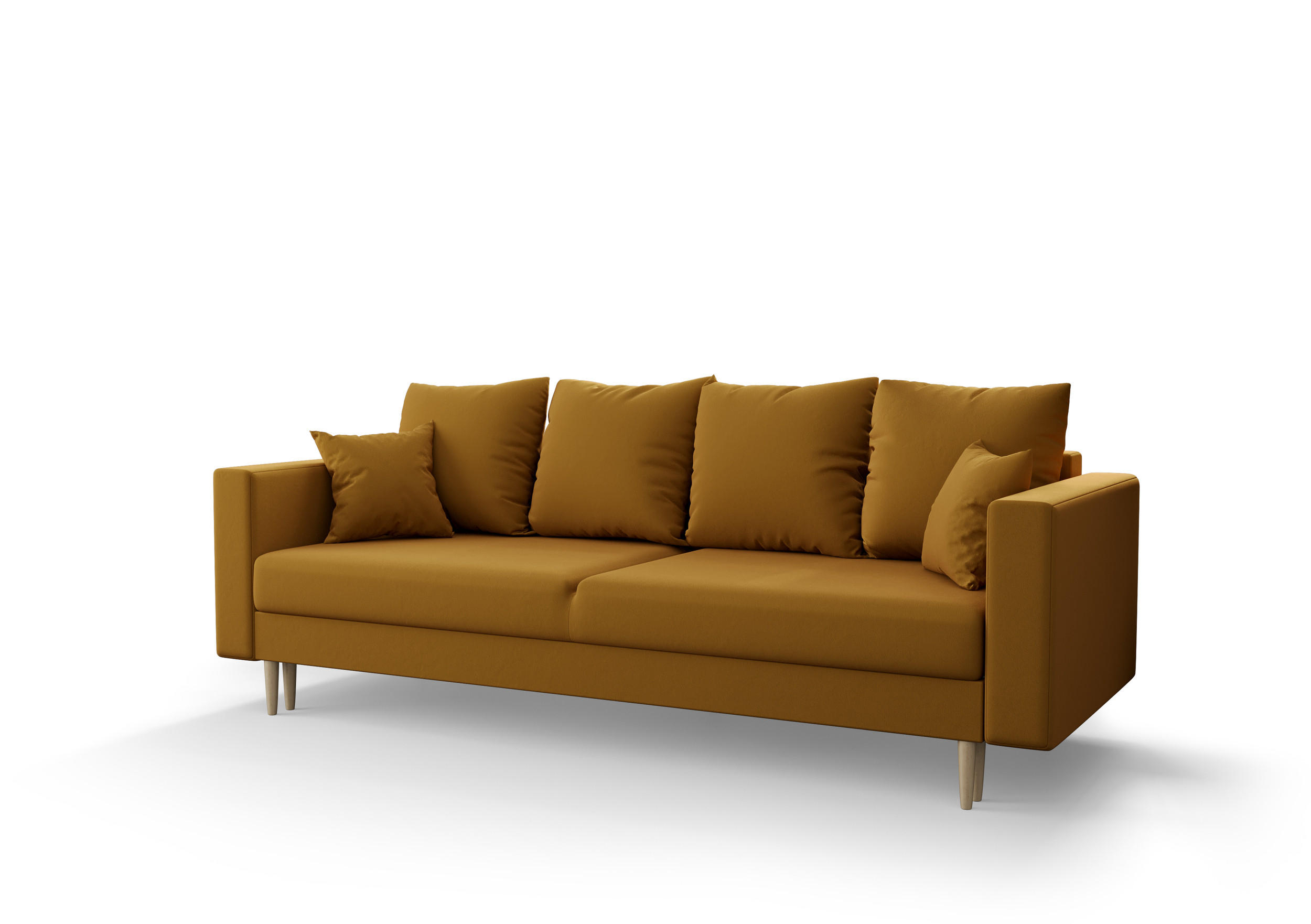 SOFA KRISTI mit Schlaffunktion ITAKA 33 Sofa mit Stauraum - Goldfarben, Textil (90/87/230cm) - Bedante