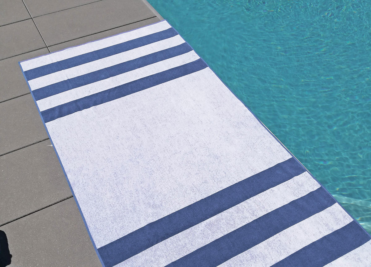 STRANDTUCH, 100x200 cm, 100% Baumwolle, Blau - Dunkelblau, Textil (100/200cm) - Zollner