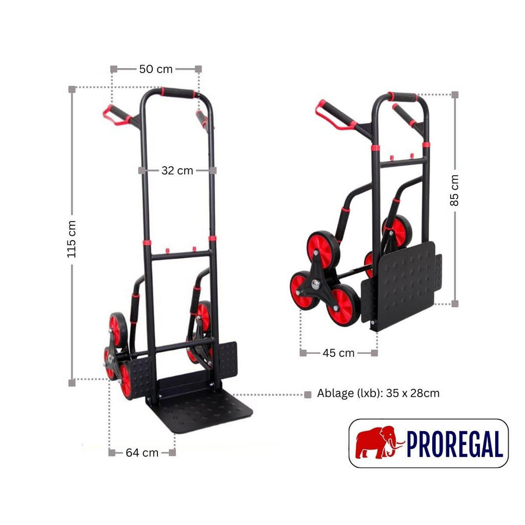 Thumbnail - Proregal Treppensteiger, Schwarz, Metall, 52x115x63 cm, Freizeit, Heimwerken, Handwerkzeuge