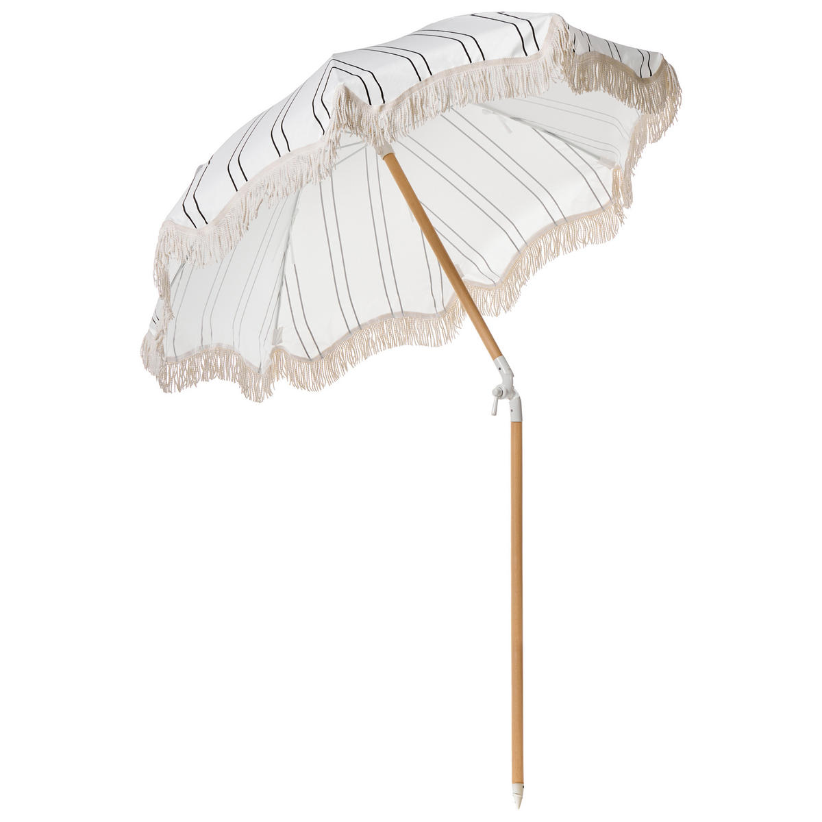 SLUNEČNÍK 155 cm Bílý/Černý Mondello - bílá/černá, dřevo (155/155cm) - Beliani