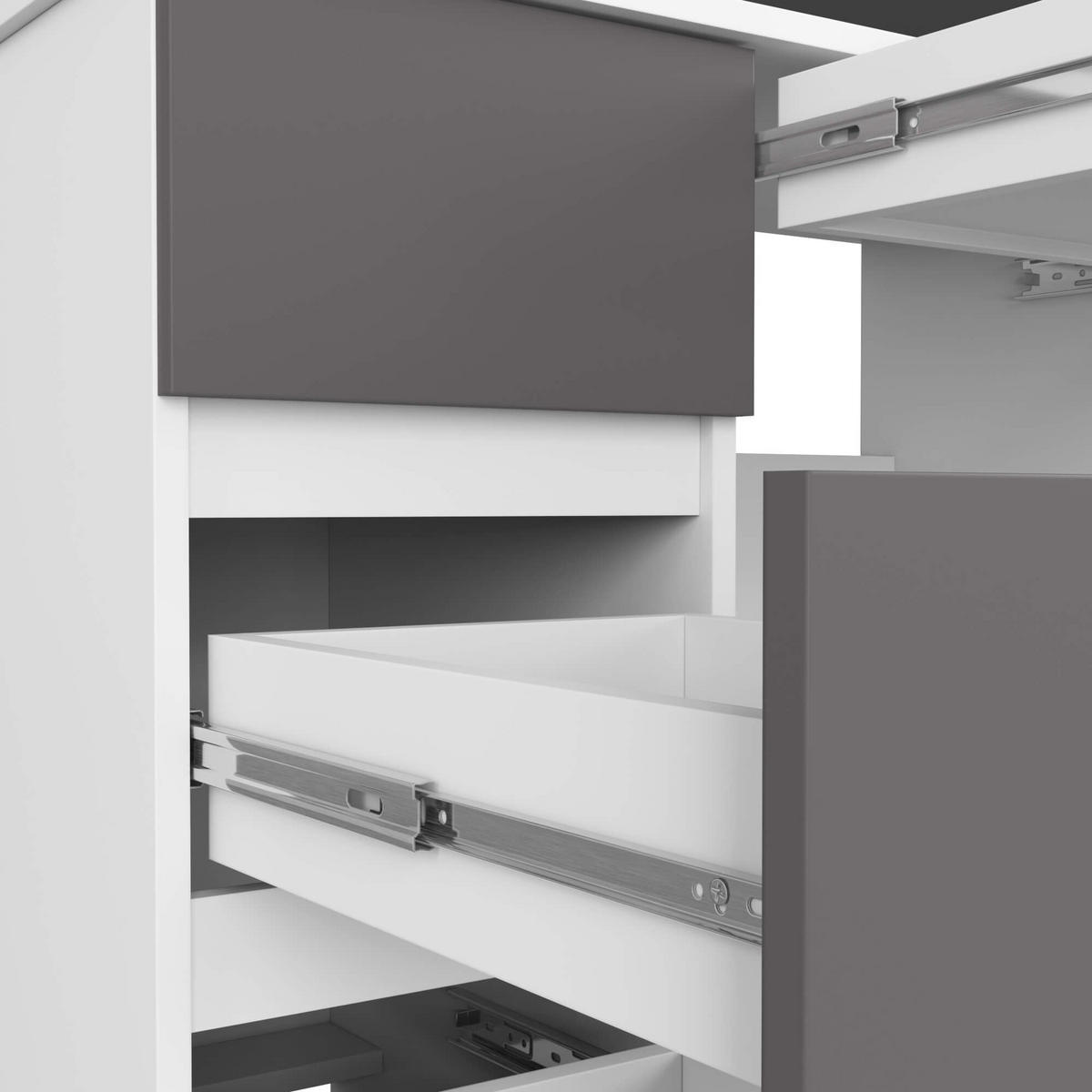 SCHREIBTISCH Weiß, Graphit Grau 77/90/50 - Weiß, Holzwerkstoff (50/90/77cm) - RAUMHIRSCH FURNITURE