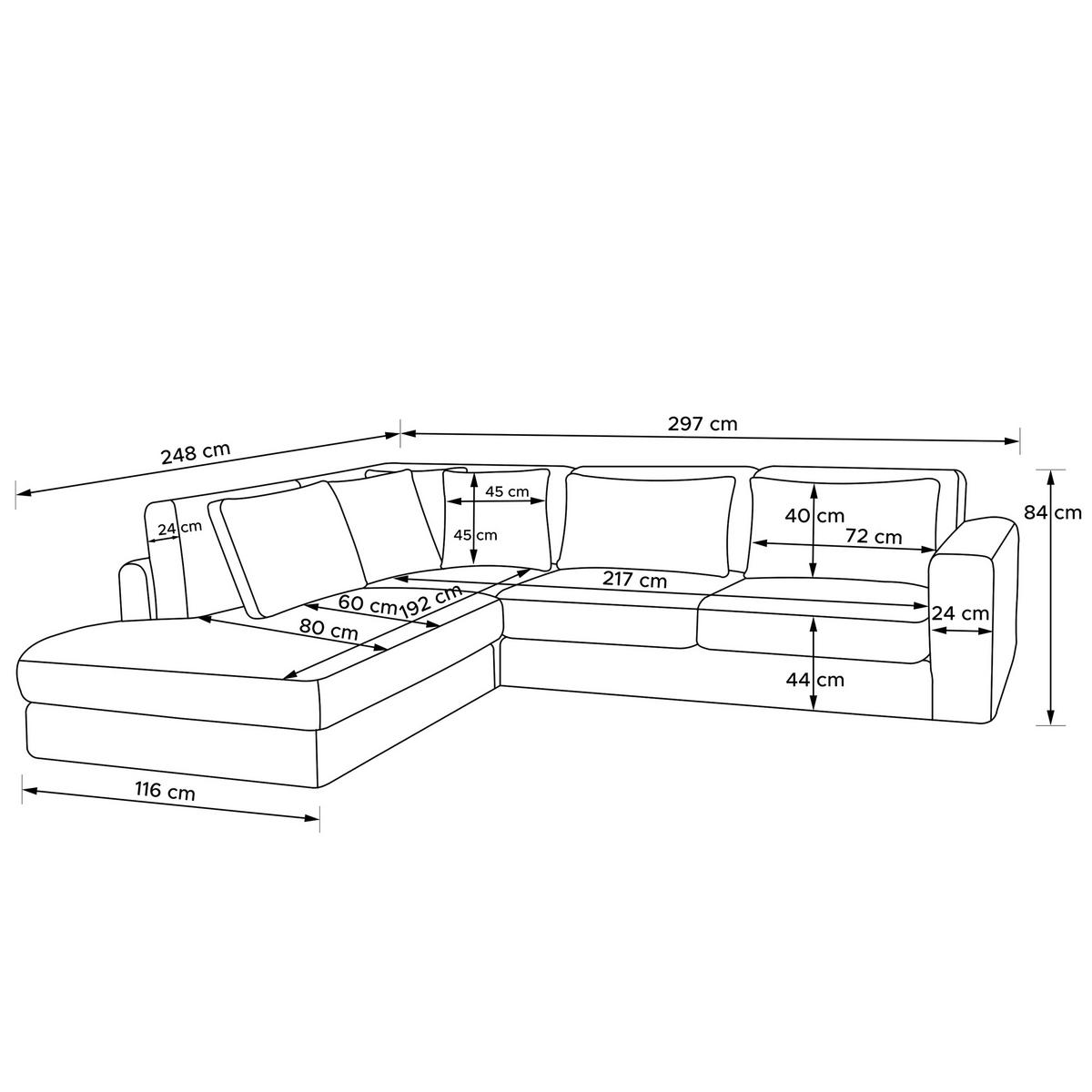 ECKSOFA links VERUS - Dunkelgrau, Holz/Holzwerkstoff (297/248cm) - KONSIMO®