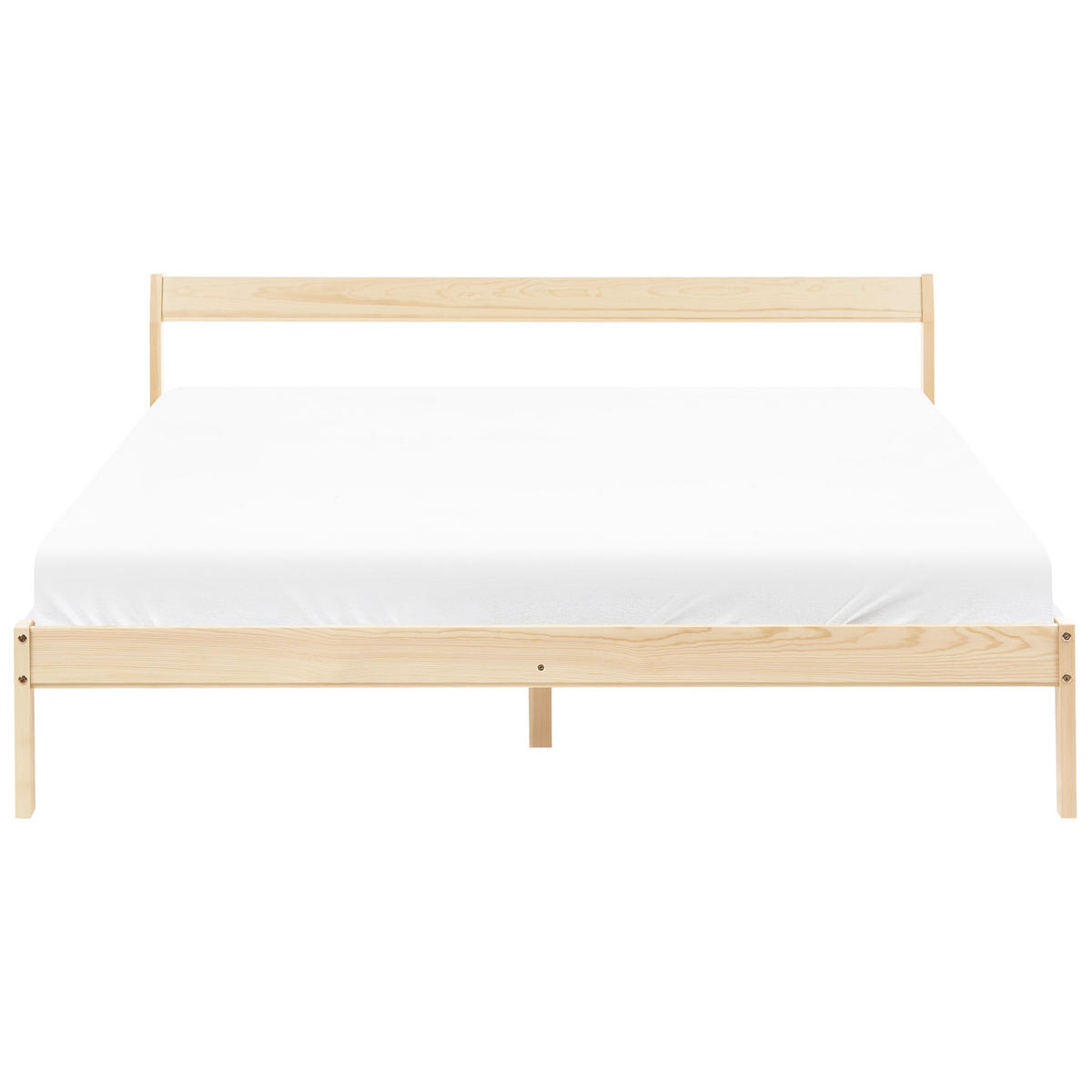 BETT mit Lattenrost 160/200 Kiefernholz Hellbraun Madone - Hellbraun/Braun, Holz (160/200cm) - Beliani