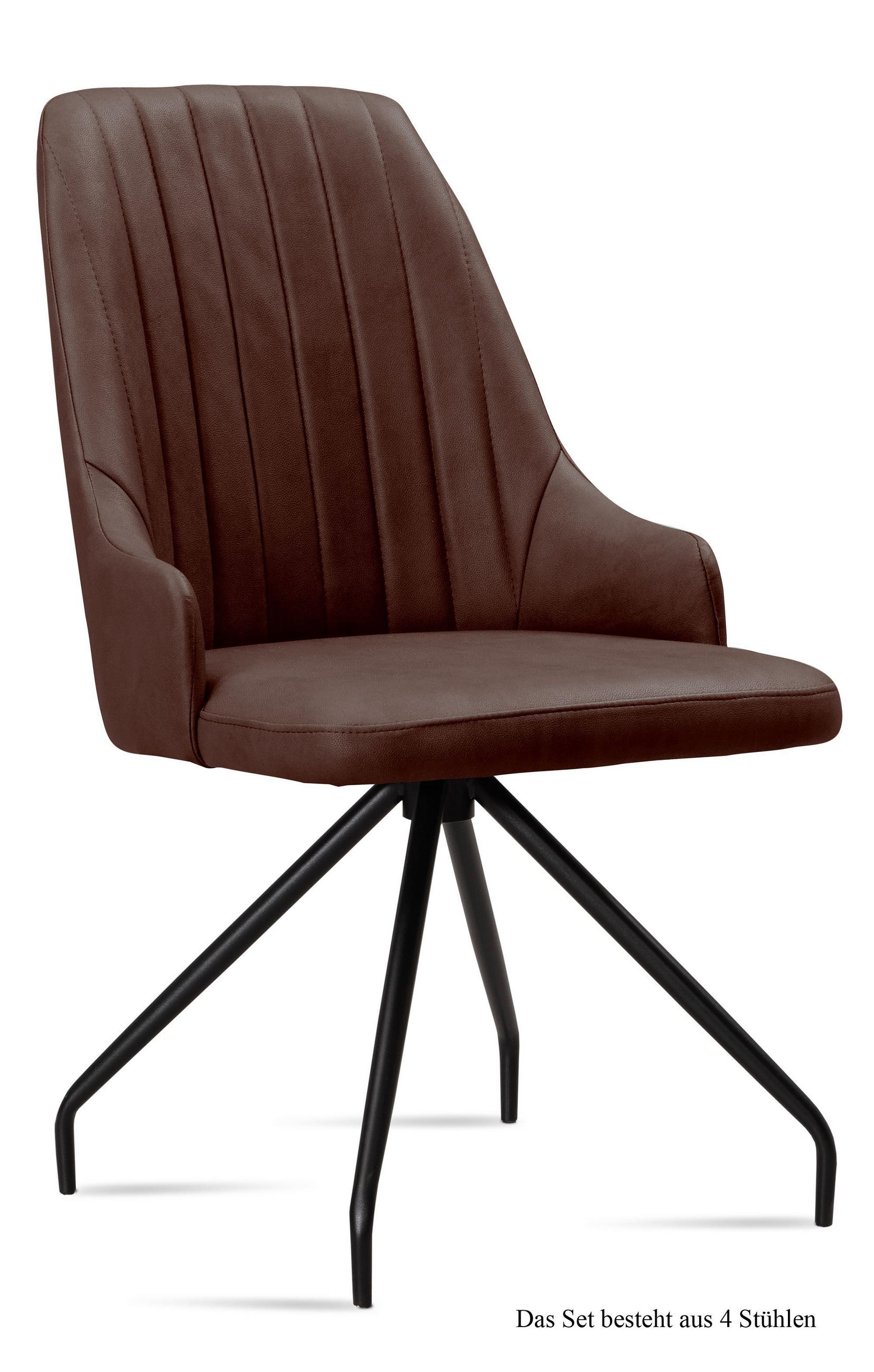 ESSZIMMERSTUHL (4er-Set) Dilara 52x91x60 Schwarz/Braun - Schwarz/Braun, Kunststoff (60/91/52cm) - 58aufmkessel
