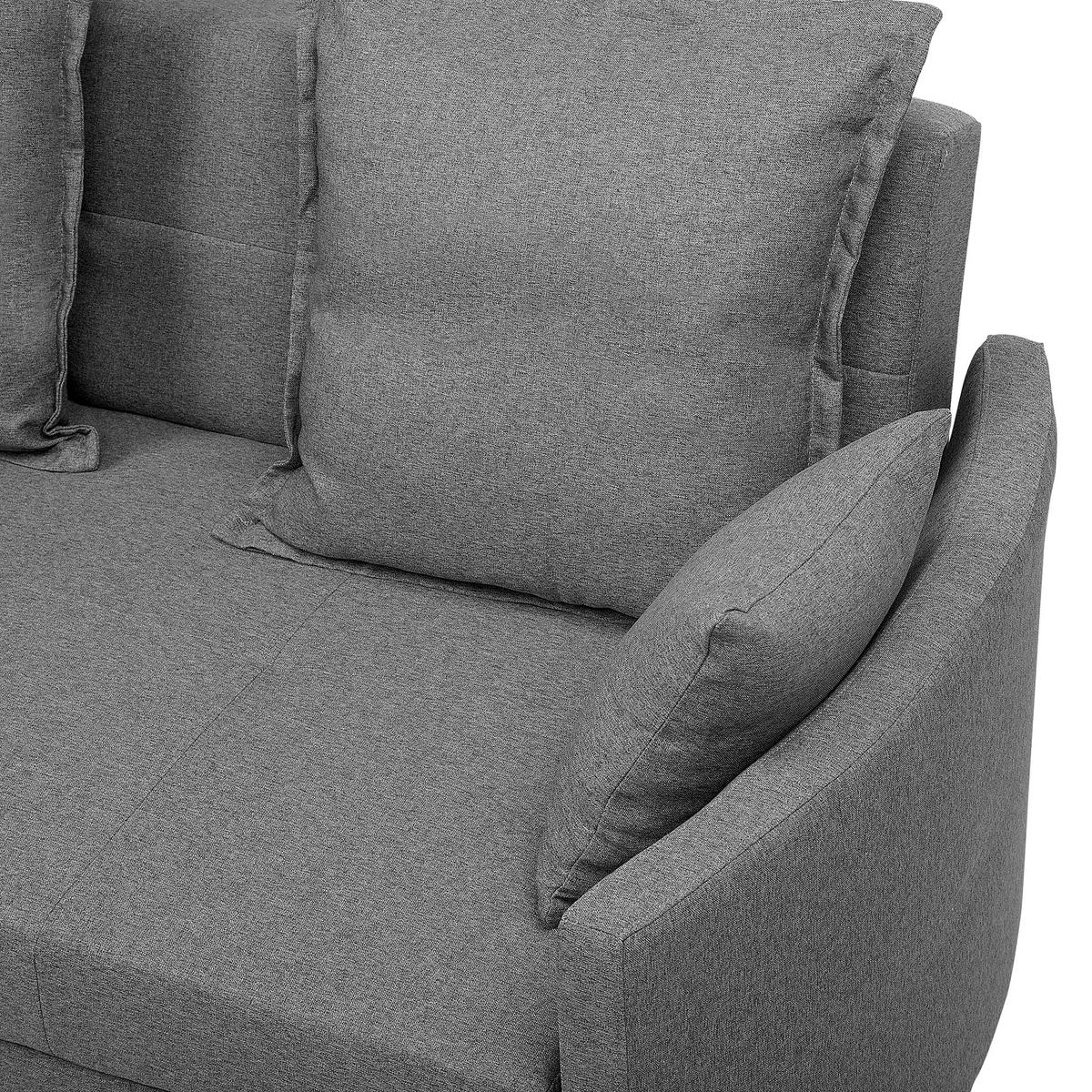 2-SITZER-SCHLAFSOFA Polsterbezug Grau Hovin - Grau, Textil (166/84/92cm) - Beliani