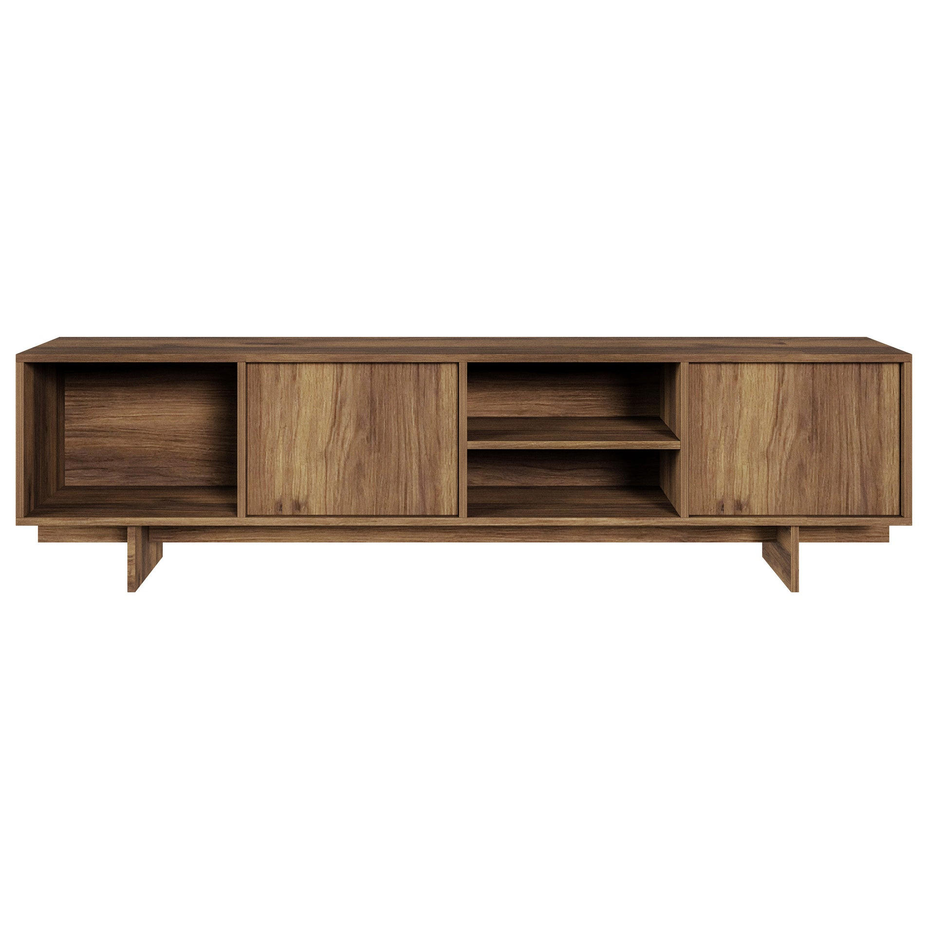 TV-STOLÍK Sanva Orech warmia 200 cm - tmavohnedá, kompozitné drevo (200/55/35cm) - Selsey