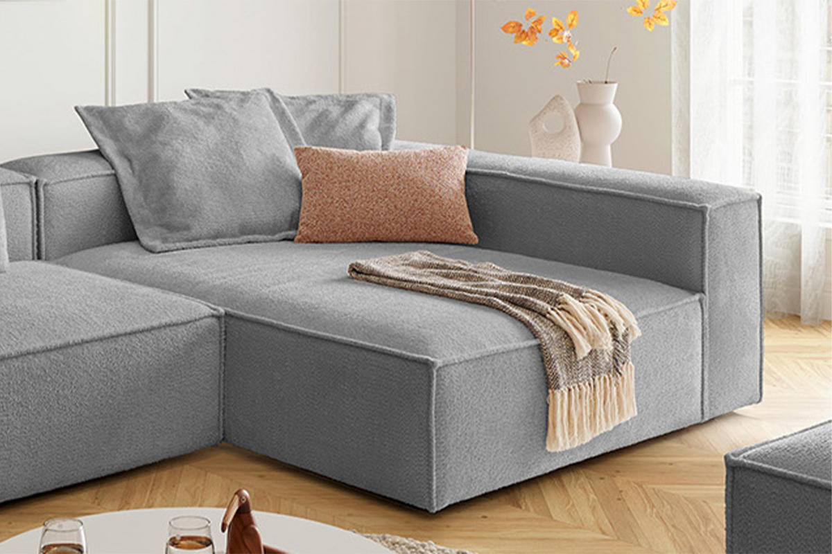 ECKSOFA CARMO Grau Flachgewebe - Schwarz/Grau, Kunststoff/Textil (306/191cm) - KAWOLA
