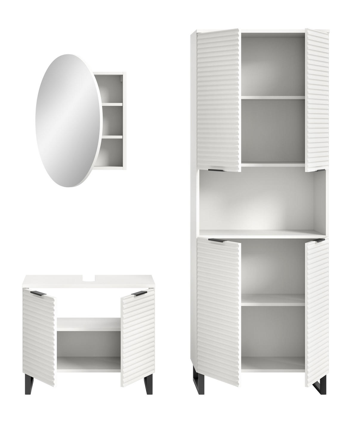 BADKOMBINATION Bad Set Riff 155x193x34 cm Weiß 3tlg. - Weiß, Holzwerkstoff (155/193/34cm)