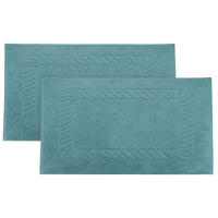 BADEMATTE, 2er-Set, 50x70 cm, 100% Baumwolle, Blau - Petrol, Textil (50/70cm) - Zollner