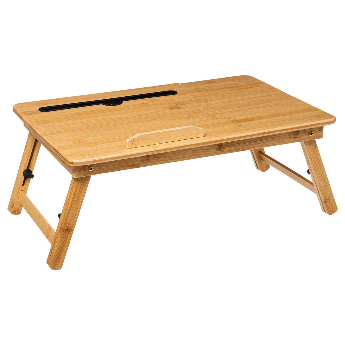 SERVIERTABLETT mit ausklappbaren Beinen, Bambus, 54 x 34 cm - Beige, Holz (5.5/35/55cm) - 5five Simply Smart
