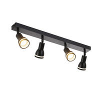 STRAHLER Einigkeit 4-flammig 55/5/15.7 cm - Schwarz, Metall (55/5/15.7cm) - ZMH