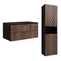 WASCHTISCHUNTERSCHRANK 81cm Nevia 2er-Set Holz und Schwarz - Schwarz, Holzwerkstoff (81/40/48cm) - Petits-meubles