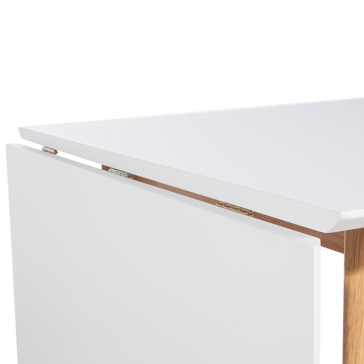 ESSTISCH 120-155/80/75 cm Weiß, Hellbraun Rechteckig Medio - Weiß, Holzwerkstoff (155/80/75cm) - Beliani