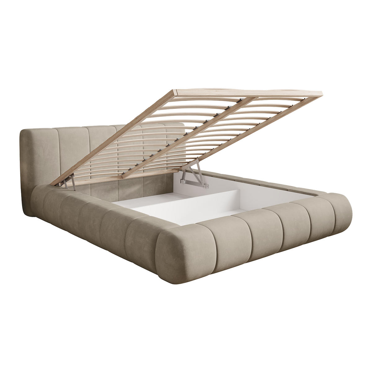 POLSTERBETT AVILLA 180x200 cm, Beige - Beige, Textil (200/180cm) - Fedve