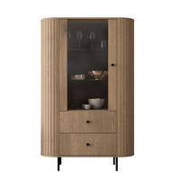 VITRINE mit 2 Schubladen eiche cremona OVI - Braun, Holzwerkstoff (97.4/155/42cm) - Compleo24