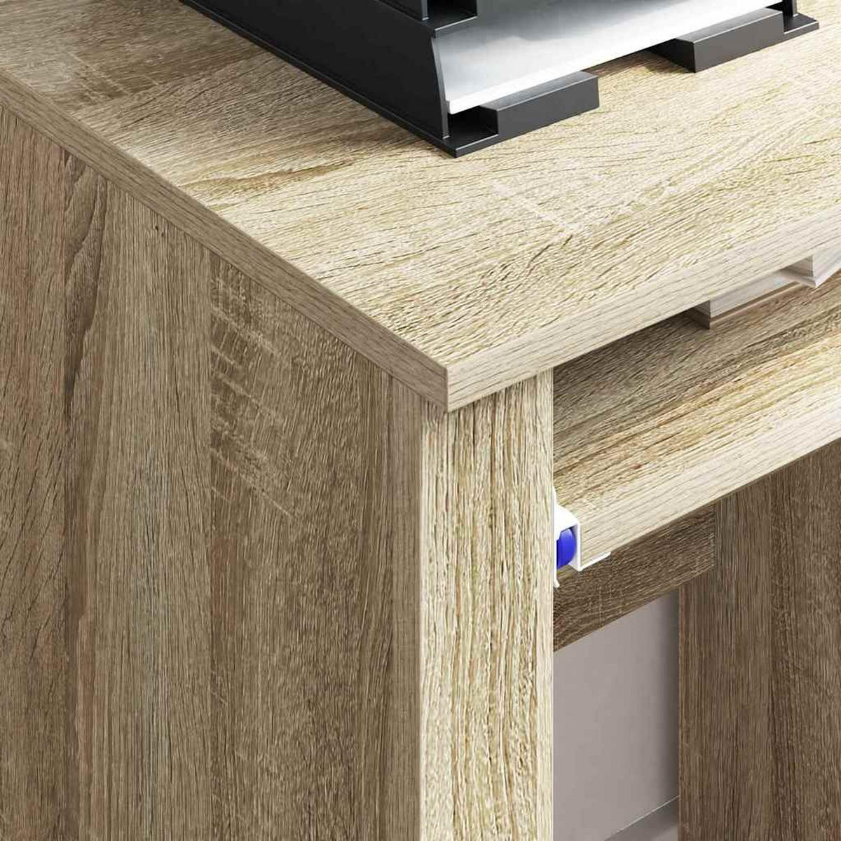 TISCH Mit Rädern Sonoma-Eiche 91/50/77 Cm Holzwerkstoff - Braun, Holzwerkstoff (91/50/77cm) - vidaXL