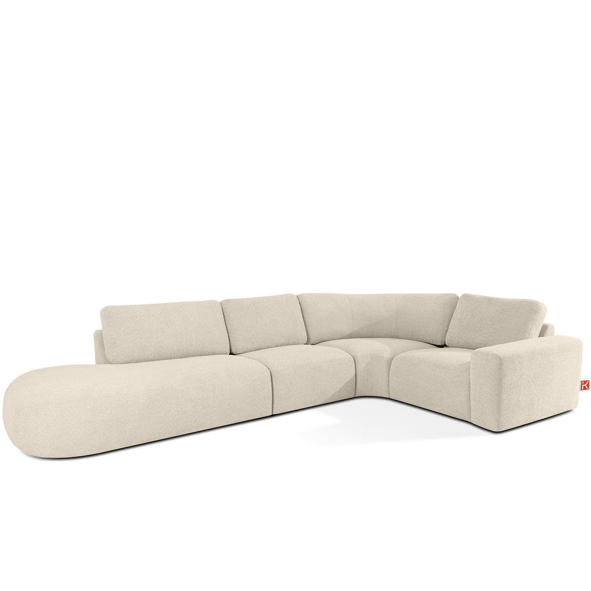 ECKSOFA LINKS ZUCCO, Hellbeige - Hellbraun, Holz/Holzwerkstoff (224/373cm) - KONSIMO®