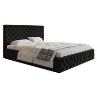 POLSTERBETT 180x200 mit Lattenrost Furis, Glamour, Schwarz - Schwarz, Holz/Textil (180/200cm) - Emporius