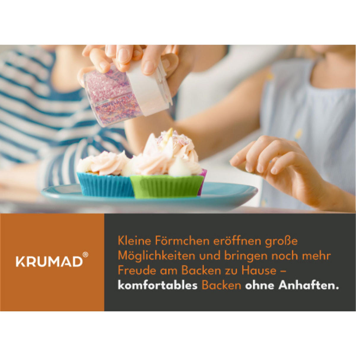 MUFFINFORM Silikon Muffinförmchen Set 12 Stück - Multicolor, Kunststoff (4.5/3.5/7cm) - KRUMAD