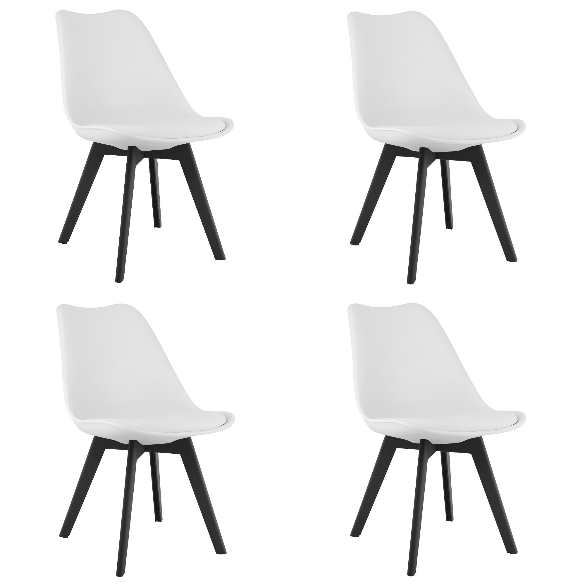 Valora Esszimmerstuhl Weiß, Schwarz 49x82x43 cm