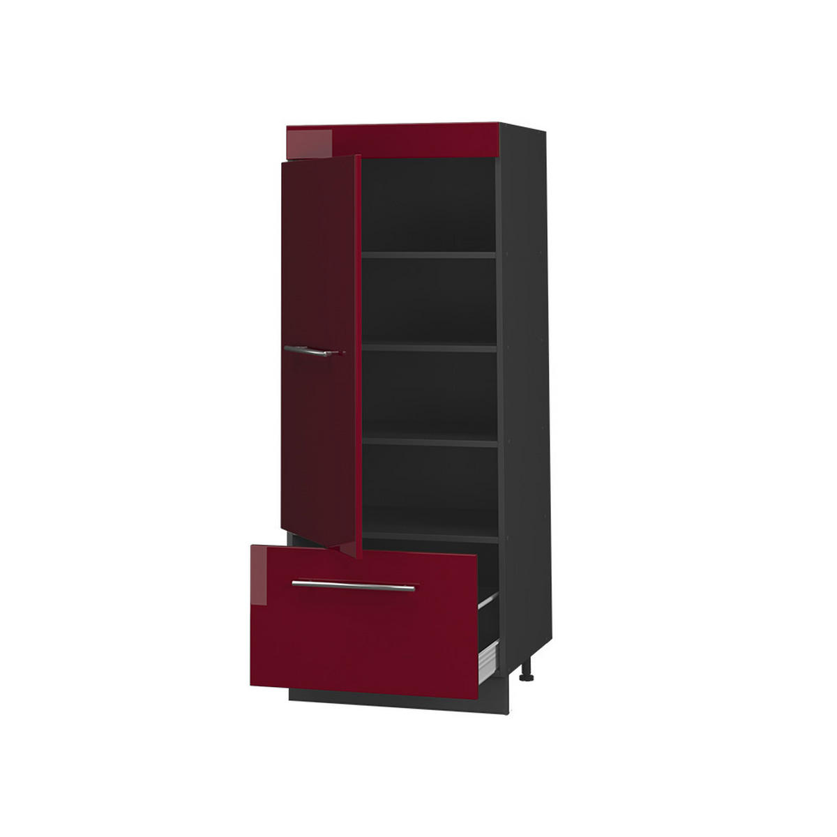 KÖKSSKAFFERI Fame-Line, Bordeaux högblank/antracit, 60 cm - Bordeaux/Antracit, Träbaserade material (60/153.6/58.1cm) - Vicco