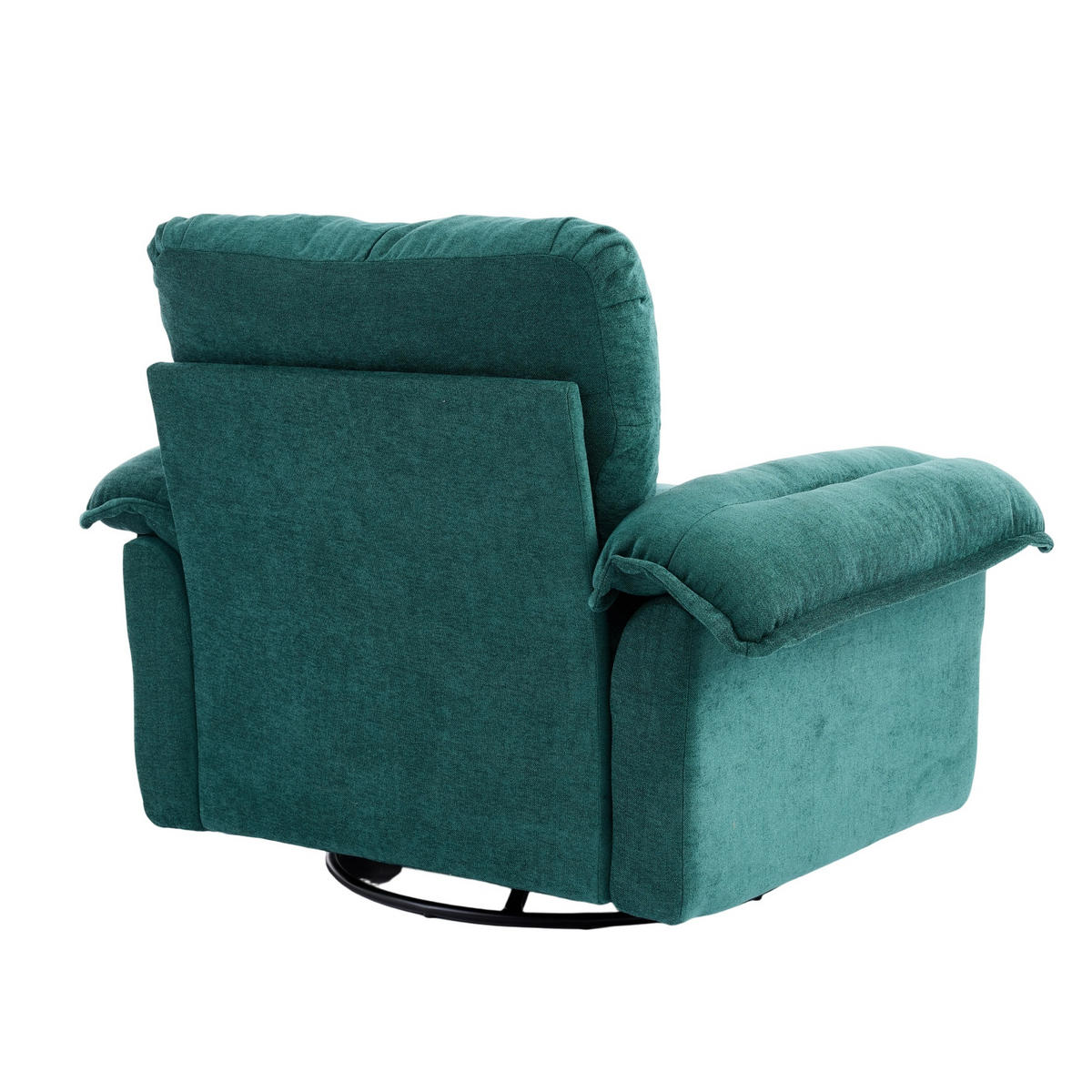 DREHSESSEL Chenille-Bezug 360° Drehfunktion mit Metallfuß 116/84/96 cm Grün - Grün, Textil (84/96/116cm) - Redom