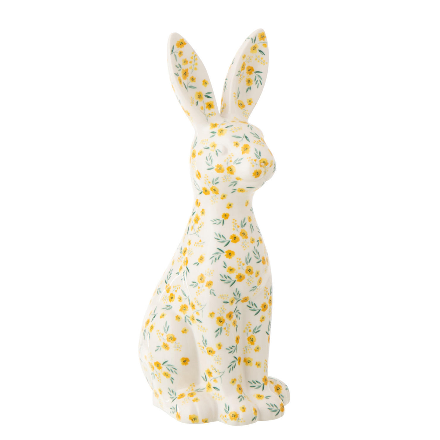 DEKO KANINCHEN BLUMEN - Multicolor, Keramik (15.5/32/18.5cm) - J-Line