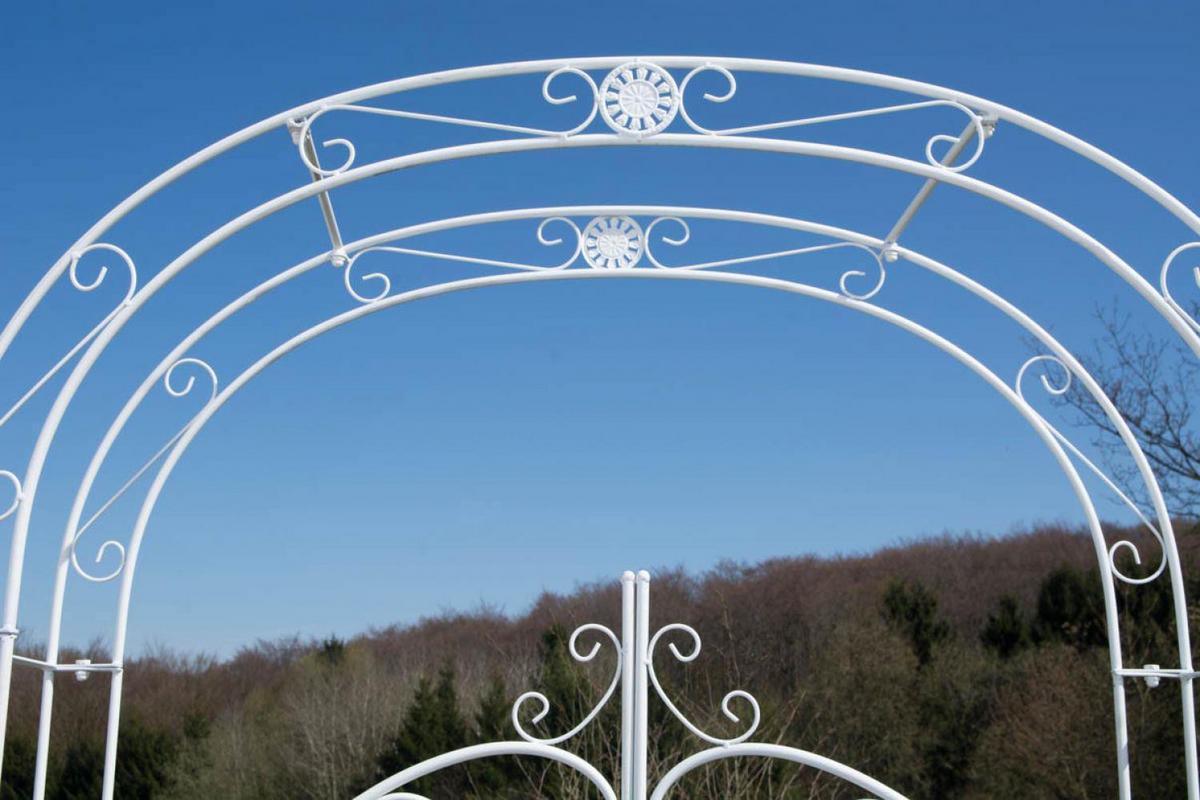 ROSENBOGEN Metall Weiß - Weiß, Metall (120/220/40cm) - CLP