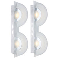 LED WANDLEUCHTE Aluminium Silber 2er Set - Silberfarben, Glas (6/13.7/46cm) - Globo Lighting